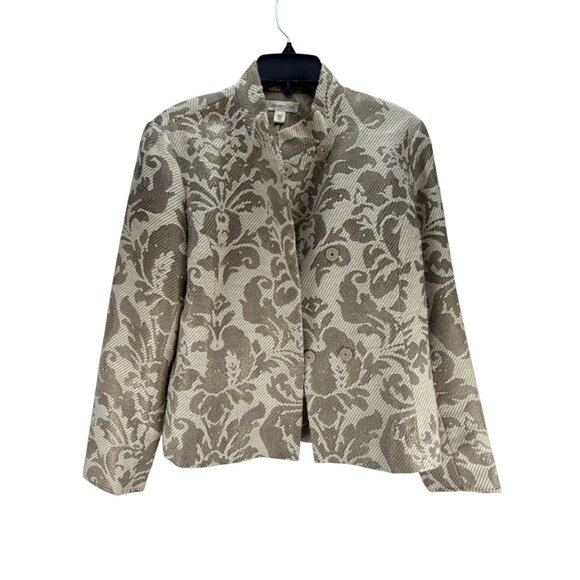 Coldwater Creek Brocade Jacket Size 10 Floral Tapestry Blazer Boho Chic Artsy - Picture 1 of 8